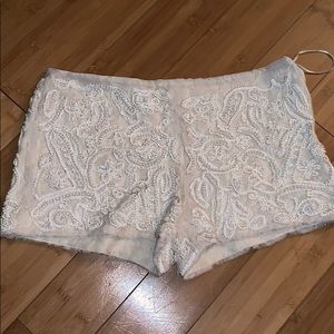 Zara beaded pearl and embroidered shorts
